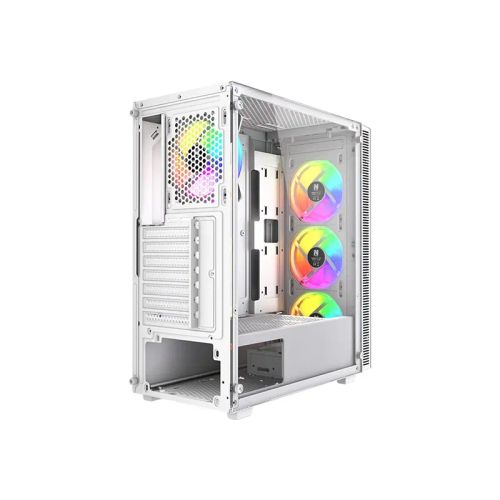 <p>Le <strong>NOVA VANDAL </strong><b>V2</b><strong> Blanc</strong> est un <strong>boîtier gamer Moyen Tour</strong> alliant design et performance. Conçu en <strong>acier, verre trempé et plastique</strong>, il prend en charge les cartes mères <strong>ATX, Micro-ATX et ITX</strong>. Sa <strong>fenêtre latérale</strong> met en valeur vos composants, tandis que ses <strong>4 ventilateurs 120 mm</strong> assurent un excellent flux d’air. Dimensions : <strong>395 x 195 x 450 mm</strong>.</p>