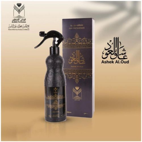 Almas Pack Bakhoor Ashek Al Oud, Encens Luxueux De Qualité Supérieure 30g Et Spray Ashek Al Oud 500ml