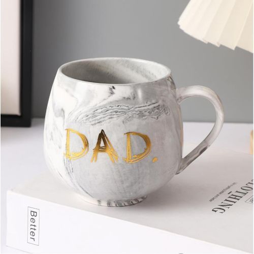 Coffret De 2 Tasses À Café En Céramique « Dad Et Mom » (280 Ml) - Cadeau Idéal Pour Un Anniversaire, Un Mariage Ou La Saint-valentin.