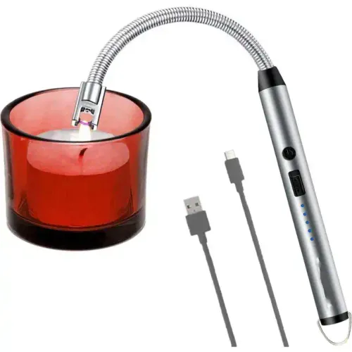 Briquet Électrique À Bougie, Verrouillage De Sécurité, Port Usb Type-c, Couleur Aléatoir