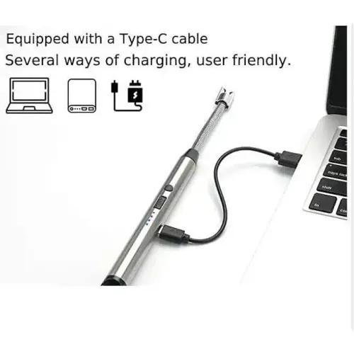 Briquet Électrique À Bougie, Verrouillage De Sécurité, Port Usb Type-c, Couleur Aléatoir