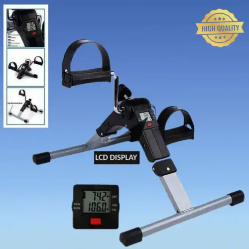 Mini Pédalier Dexercice Compact, Vélo De Bureau Pour Jambes Et Bras Avec Résistance Réglable, Écran Lcd