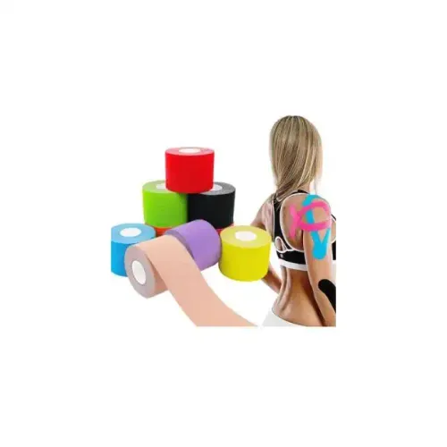 4 Rouleaux Kinesio Tape Sportif, Bande Élastique Résistante, Couleur Aléatoire