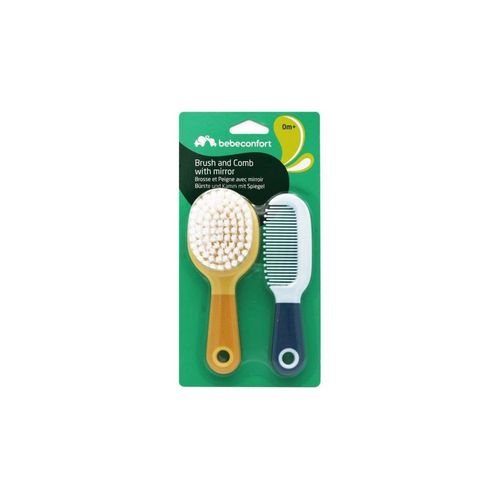 Brosse Et Peigne Qualité Pharma Avec Miroir Beige & Gris 2426