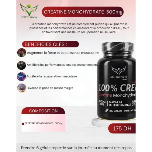 Pack 2 X Boites De Créatine Monohydrate 240 Gélules