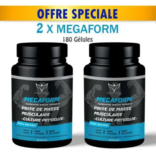 Pack 2 X Boites De Megaform - Prise De Masse Musculaire - 180 Gelules