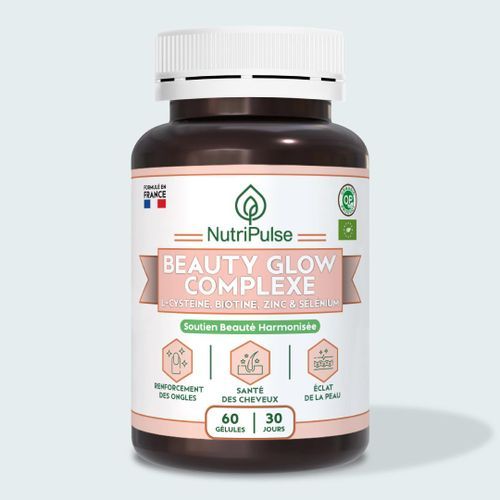 Beauty Glow Complexe – L-cystéine - Biotine - Zinc & Sélénium – Cheveux - Ongles & Peau – 60 Gélules