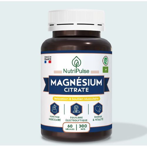Magnésium Citrate 300 Mg – Confort Musculaire - Énergie Durable & Minéraux Équilibrés – 60 Gélules
