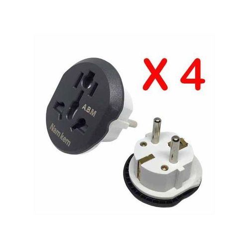 Pack De 4 Pcs De Prise Adaptateur Électrique - Prise Universel Au Us Uk À Ue