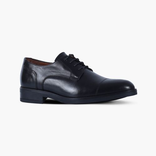 Mens Black Leather Cap Toe Derbies
