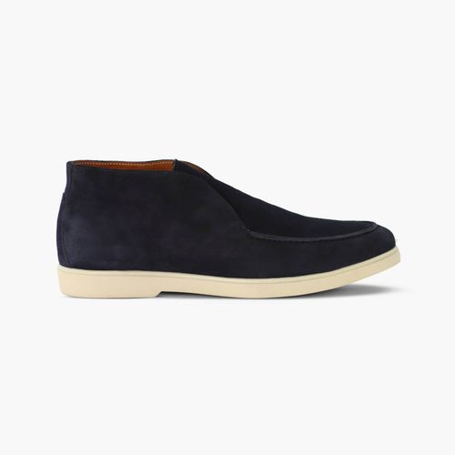Mens Blue Suede Leather Desert Boots