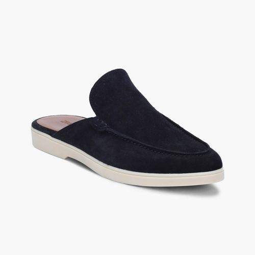 Mens Black Suede Leather Loafers