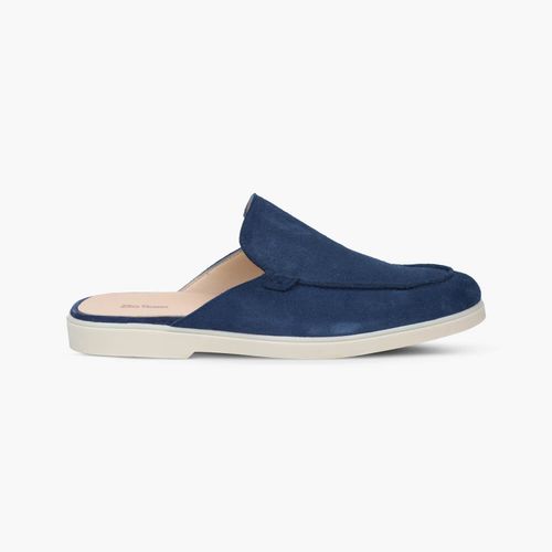 Mens Blue Suede Leather Loafers