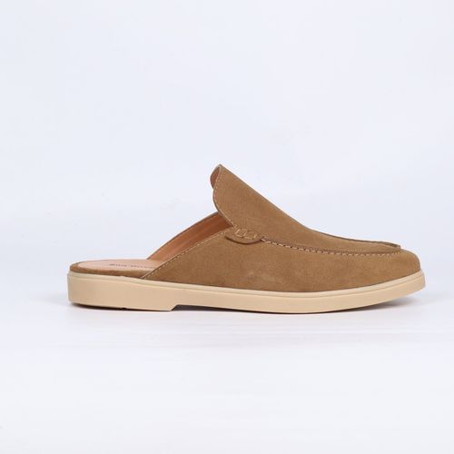 Mens Mustard Suede Leather Loafers