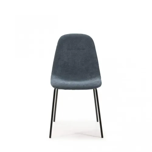 Pack Renne – Lot De 6 Chaises De Séjour En Tissu Bleu & Métal Noir