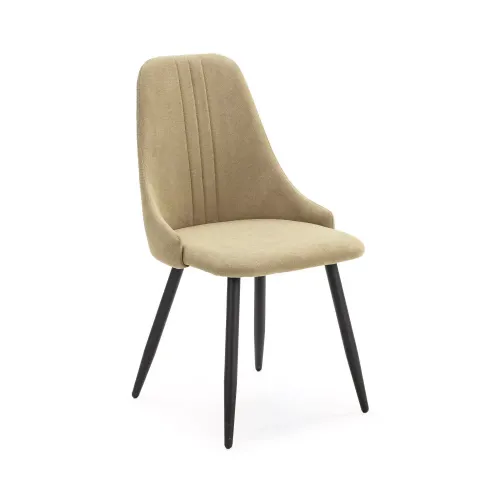 Pack Mani – Lot De 6 Chaises De Salle À Manger En Tissu Vert Kaki & Métal Noir