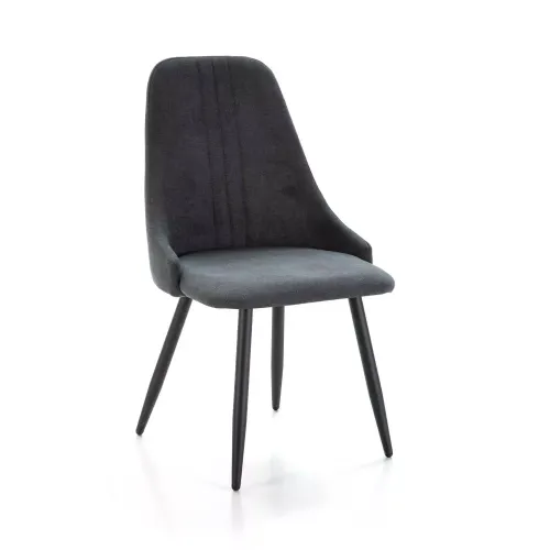 Pack Mani – Lot De 6 Chaises De Salle À Manger En Tissu Gris Foncé & Métal Noir