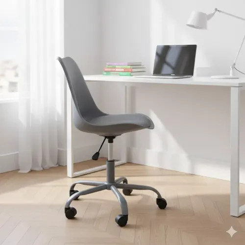 Pack Matteo – Lot De 4 Chaises De Bureau À Roulettes Gris Moderne
