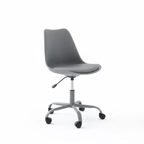 Pack Matteo – Lot De 4 Chaises De Bureau À Roulettes Gris Moderne