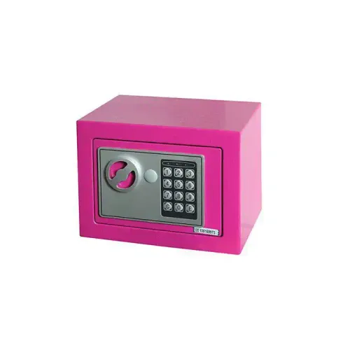 Coffre-fort - Numérique - Acier Métallique - Clé - Rose - Sécurisé