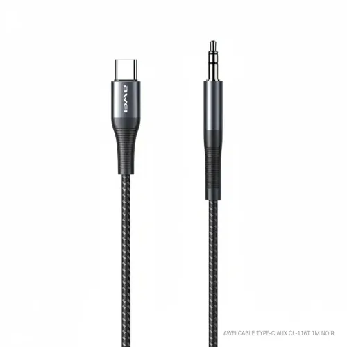 Cable Type-c Aux Cl-116t 1m Noir