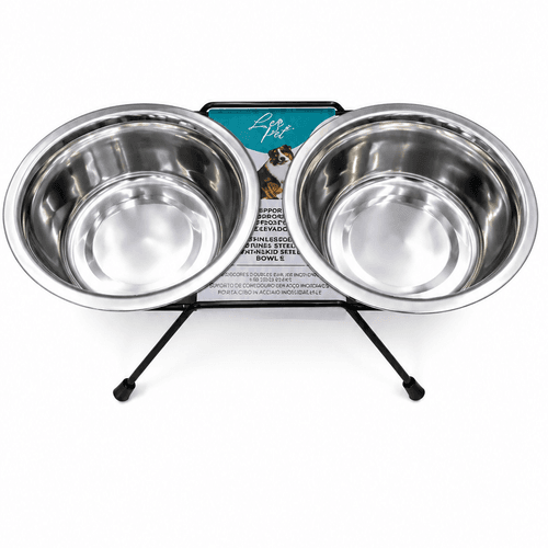 Leo Pet Double Gamelle Surélevée En Inox Pour Animaux