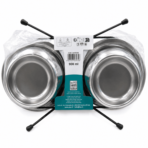 Leo Pet Double Gamelle Surélevée En Inox Pour Animaux