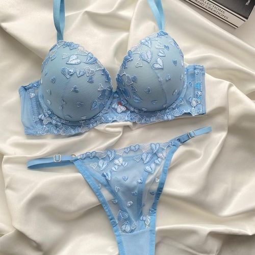 Ensemble Push-up Brodé – Bleu Glacier
