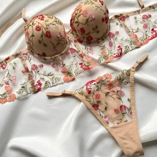 Bustier Brodé Whisky Café - Ensemble De Lingerie Sophistiqué