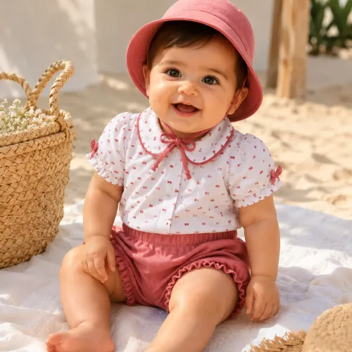 Ensemble Bébé Fille 3 Pièces – Élégance Estivale