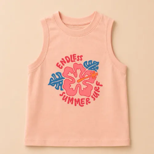 Ensemble Fille 2 Pièces – Débardeur Imprimé & Short Fleuri