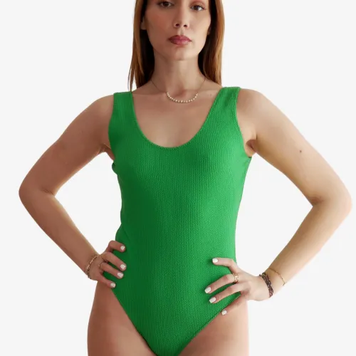 Emerald Crinkle One-piece