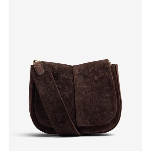 Sac De Taille Moyenne En Daim Gravé