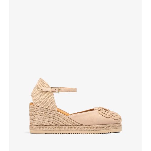 Espadrilles Avec Ornement Fleur En Daim