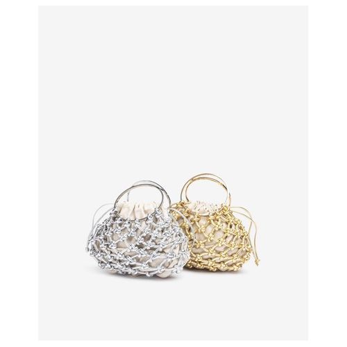 Petit Sac Avec Noeuds En Cuir Métallisé 
