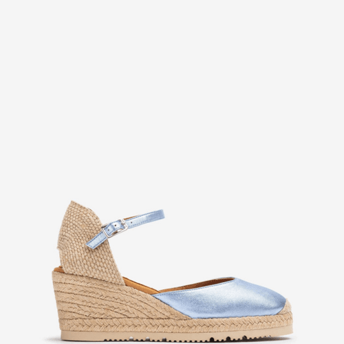 Espadrilles En Cuir Métallisé
