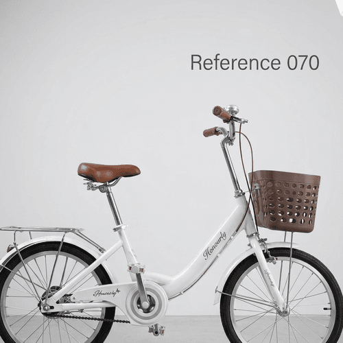 Vélo De Ville 20 Pouces Réf.070 - Blanc - Panier + Porte-bagage
