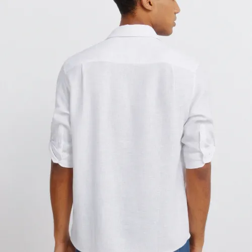 Chemise Lin Viscose Texturée Manches 3/4