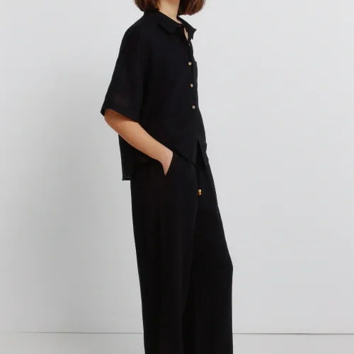 Pantalon De Sport Noir À Lacets