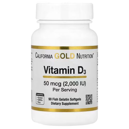 Vitamin D3, 50 Mcg (2,000 Iu), 90 Fish Gelatin Softgels