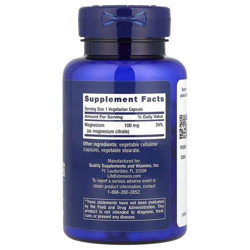 Magnesium (citrate), 100 Mg, 100 Vegetarian Capsules