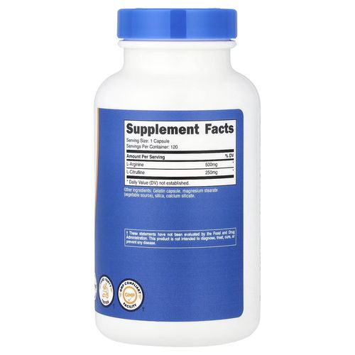 L-arginine & L-citrulline, 120 Capsules