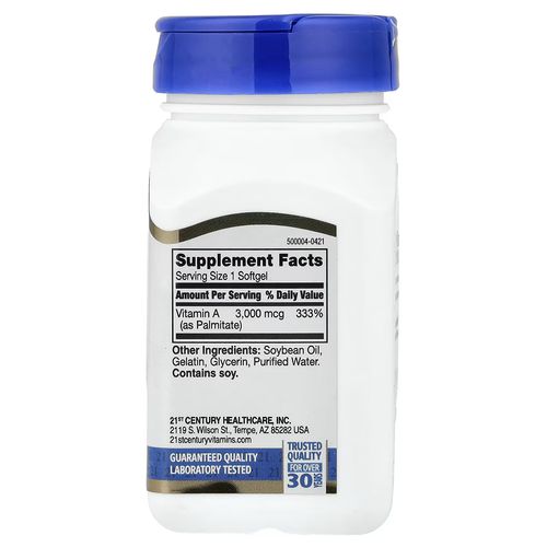 Vitamine A, 3,000 Mcg (10,000 Iu)