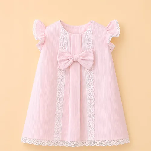 Robe Bébé Élégante À Dentelle Et Nœud