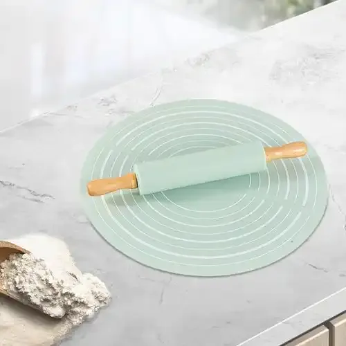 Rouleau À Pâtisserie 30 Cm/11,8 Pouces Avec Tapis De Cuisson En Silicone 