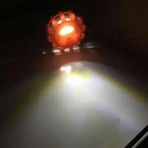 Usb Rechargeable Led Emergency Light Set - Flashing Disc (2 Pieces, Orange Light)