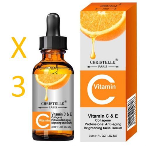 Pack de 3 Sérum Vitamine C & E Collagen Anti-rides Anti-âge