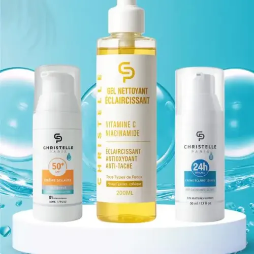 Lot De 3 : Gel Nettoyant Éclaircissant 200ml, Crème Anti-taches Brunes 50ml Et Écran Protection 50ml