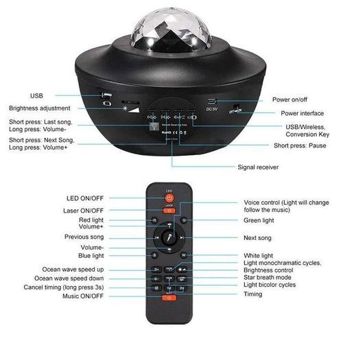 Projecteur De Galaxie Avec Télécommande Et Bluetooth