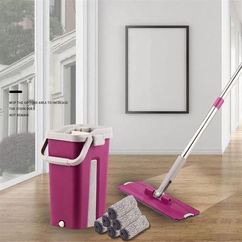Serpillière Magique 2 En 1 Avec Seau À Essorage Automatique + 7 Microfibres – Idéal Pour Tous Types De Sols (vert)